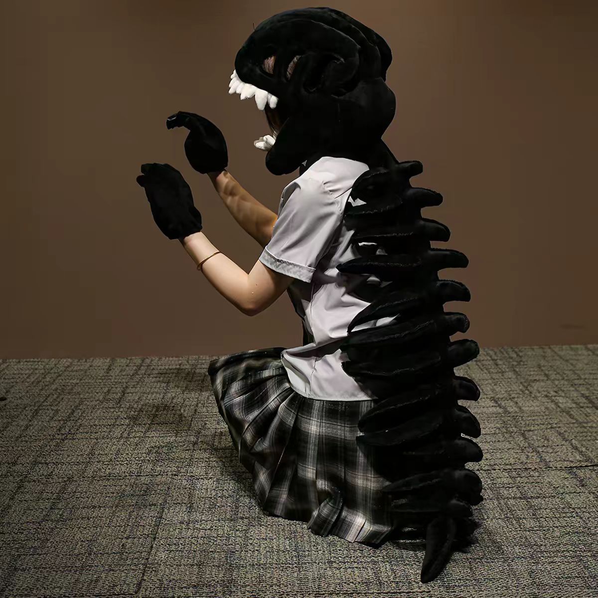 Dinosaur Skeleton Plush Headgear Cosplay Prop