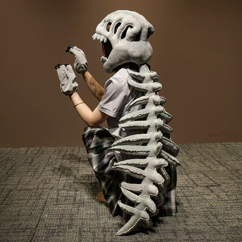 Dinosaur Skeleton Plush Headgear Cosplay Prop