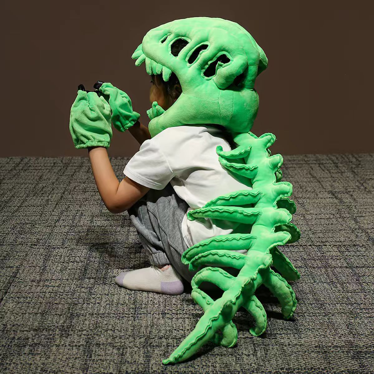 Dinosaur Skeleton Plush Headgear Cosplay Prop